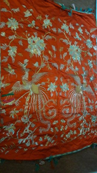 Straits Chinese Peranakan Nonya Antique Silk Embroidered Panel