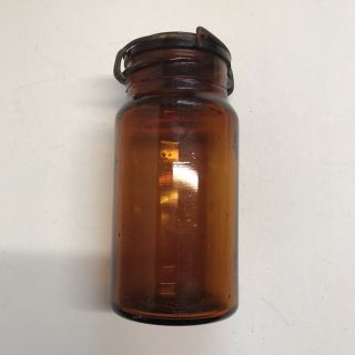 Antique Lorillard Amber Glass Tobacco Canister Jar Jersery Geo W Helme