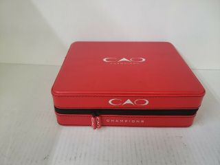 Cao Champions Edition Red Leather Zippered Spanish Cedar Cigar Humidor
