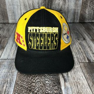 Vintage 1990s Drew Pearson Nfl Pittsburgh Steelers Snapback Hat Cap Rare 90s Vtg