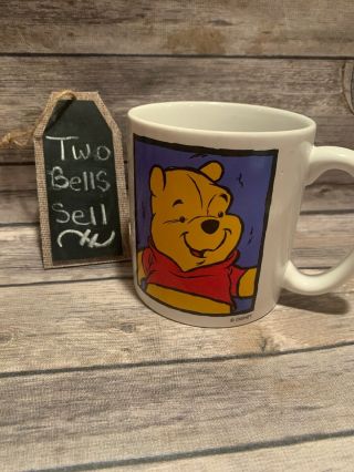 Walt Disney Winnie The Pooh Extra Large Coffee Mug Tea Cup Vintage Spellout
