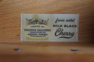 1982 Henkel Harris Wild Black Cherry Chippendale Tallboy Dresser Chest Drawers 5