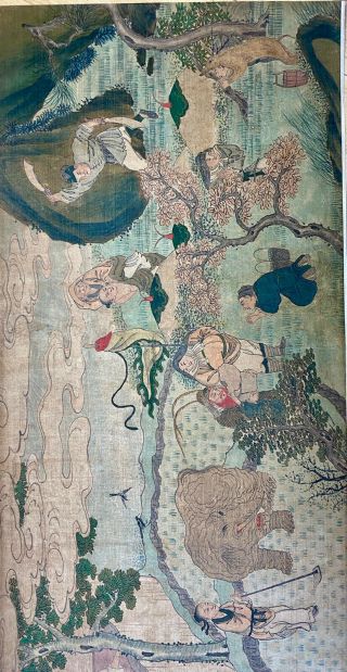 A long early 19th century Qing dynasty Chinese painting on silk 4