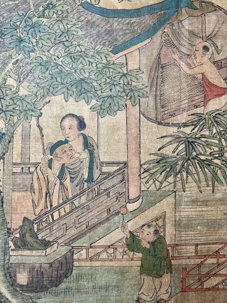 A long early 19th century Qing dynasty Chinese painting on silk 5
