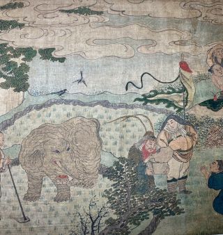 A long early 19th century Qing dynasty Chinese painting on silk 6