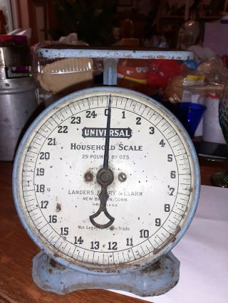 Vintage Kitchen Scale Universal Landers,  Frary & Clark Household Scale - Blue -