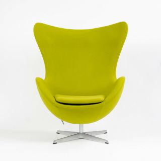 2003 Egg Chair By Arne Jacobsen For Fritz Hansen Fabric Denmark Green