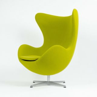 2003 Egg Chair by Arne Jacobsen for Fritz Hansen Fabric Denmark Green 2