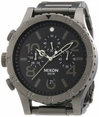 Nixon Black Dial Stainless Steel Chronograph Quartz Mens Watch A486 - 632