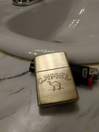 Rare Camel Zippo Lighter Solid Brass Deep Etched Limited Edition.  Euc