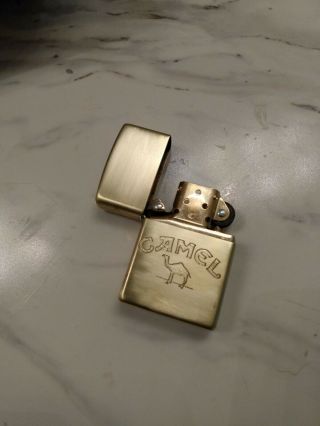 Rare CAMEL Zippo lighter SOLID BRASS DEEP ETCHED LIMITED EDITION.  EUC 2