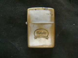 Vintage Brass Zippo Lighter White Power Trucks J.  S.  Sneve Co.  Duluth Mn.
