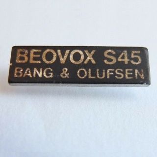 Vintage Bang & Olufsen Beovox S45 Type 6302 Metal Speaker Grille Emblem,  C.  1977