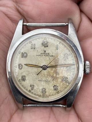Vintage Rolex Oyster Perpetual Precision Ref 6098 Semi Bubble Back Year 1952