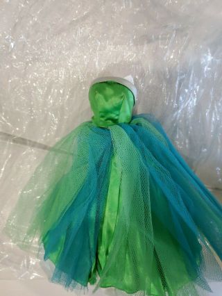 Vintage Mattel Barbie Doll Prom Dress Gown 951 Green Blue Tulle Satin