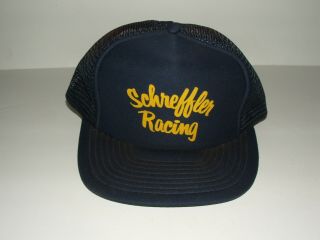 Rare Vintage Schreffler Racing Team Snapback Trucker Hat Modified Dirt Car Truck