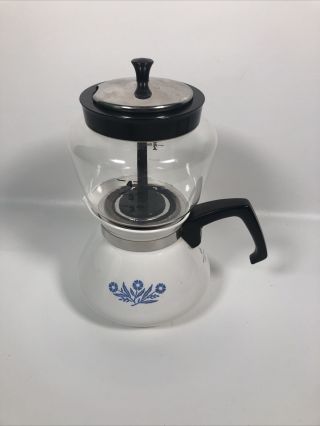 Vintage Corning Ware Blue Cornflower Drip O Lator P - 114 - U,  6 Cup Coffee Tea Pot
