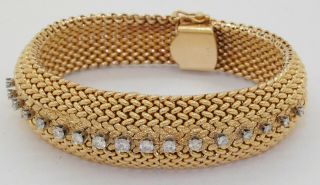 Antique Heavy 14k Gold Elegant 1.  40ctw Diamond Flip - Top Ladies Watch Bracelet