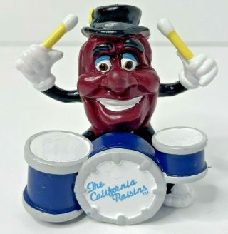 Vintage The California Raisins Figurine Drummer 1988 Plastic Drums Applause 3 " B