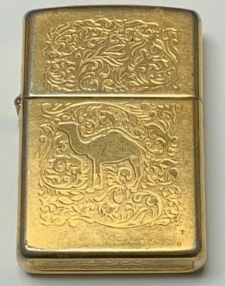 Vintage Zippo 1995 Camel Lighter | 22k Gold Plated Double Sided | Extremely Rare