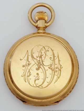 Patek Philippe 18k Gold Antique 1891 Hunter Ladies Pocket Watch