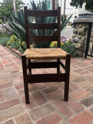 2 Gustav Stickley Ladder Back Chairs,  Finish,  Large Decal Circa 1902 - 04