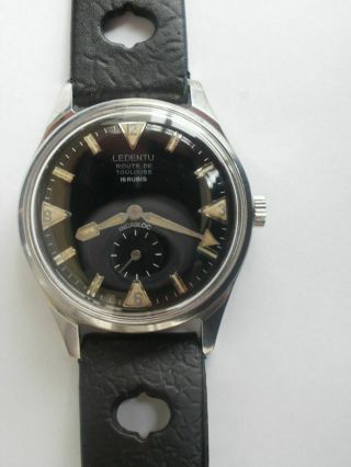 Ledentu Toulouse Mechanical Diver Black Dial Military Style Vintage Wrist Watch