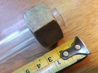 Boiler Vintage Brass Fitting Nut Seal Washer Sight Glass Tube 9 " Long