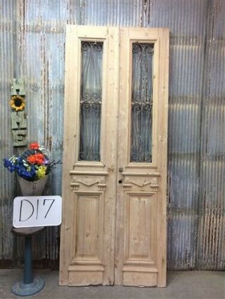 Antique French Double Doors,  Wood Iron Doors,  Tall Pair,  European Doors D17