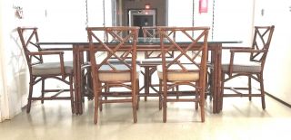 For Kai Only Please Mid Century Modern Bamboo Dining Room Set Table 6 Chrs