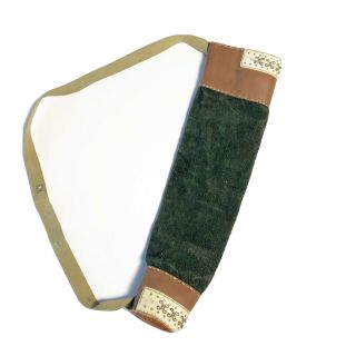 Vintage Handmade Quiver Archery Bag Arrow Holder Suede Leather Green Brown