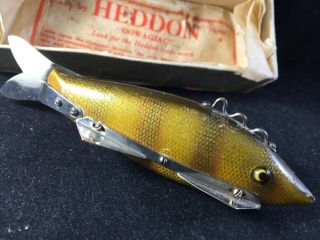 Heddon 409L Perch Scale 4 Point Fish Decoy With Box And Paperwork 4