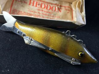 Heddon 409L Perch Scale 4 Point Fish Decoy With Box And Paperwork 5