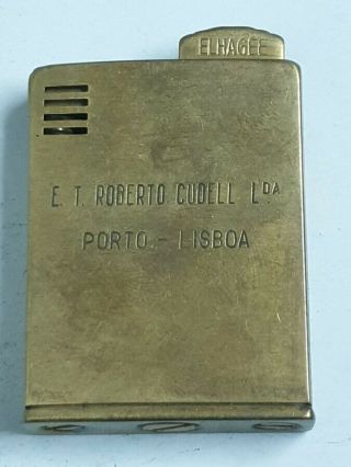 Antique Cigarette Lighter Elhagee Very Rare Advertising E.  T.  Roberto Cudell Lda
