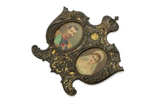 Antique picture Frame with Portraits Nicholas II of Russia and Empress Alexandra 6