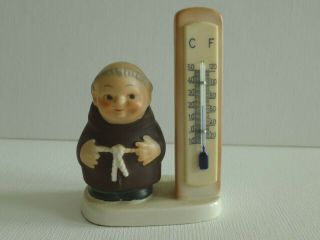 Rare Vintage 1956 Goebel Friar Tuck Monk Blue Thermometer Kf 56 - Euc