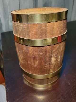 Vintage Small Wood Barrel Keg Flask Beer Wooden Collectible