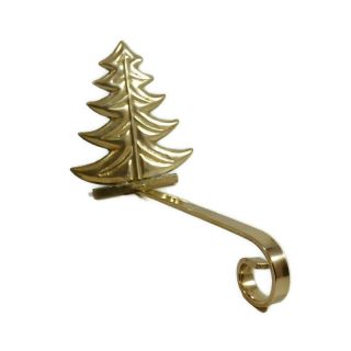 Vintage Christmas Tree Stocking Holder Heavy Brass Extra Long 10 "