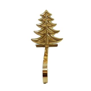 Vintage Christmas Tree Stocking Holder Heavy Brass Extra Long 10 