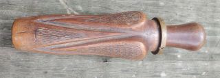 Antique Andy A.  M.  Bowles Raised Panel Checkered Duck Call Wood Arkansas