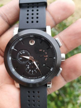 Movado Museum Black PVD Steel Chronograph Men ' s Wristwatch (Model:0606545) 2