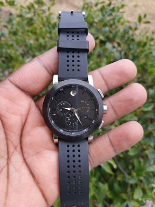 Movado Museum Black PVD Steel Chronograph Men ' s Wristwatch (Model:0606545) 3