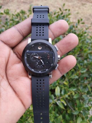 Movado Museum Black PVD Steel Chronograph Men ' s Wristwatch (Model:0606545) 4
