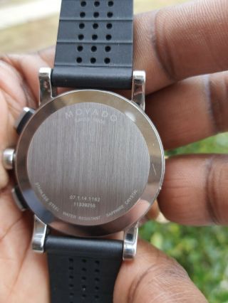 Movado Museum Black PVD Steel Chronograph Men ' s Wristwatch (Model:0606545) 5