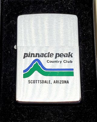 Vintage 1978 Zippo Lighter Pinnacle Peak Country Club Scottsdale Az Nib