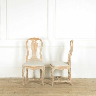 Swedish Rococo Chairs In Old Paint 18th Gustavian