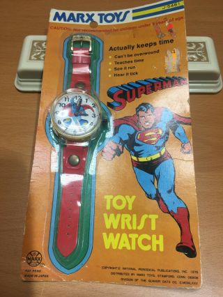 Vintage Superman Toy Wrist Watch Marx Toys 1975 | On Card | Fantastic Rare