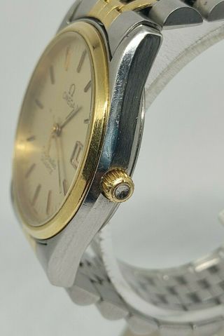 Omega Seamaster QUARTZ cal.  1342 watch special golden dial Vintage Rare 5