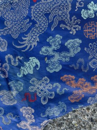 Antique Chinese Silk Blue Dragon Robe 9 Dragons 5 Claws 2