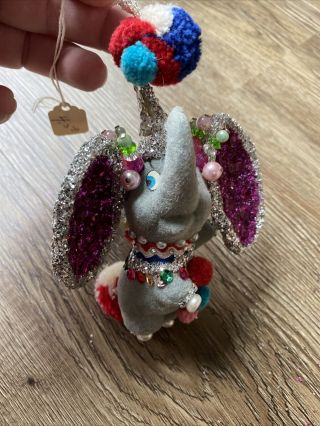 Vintage Flocked Dumbo The Elephant Ornament | Disney Christmas Decoration Felt